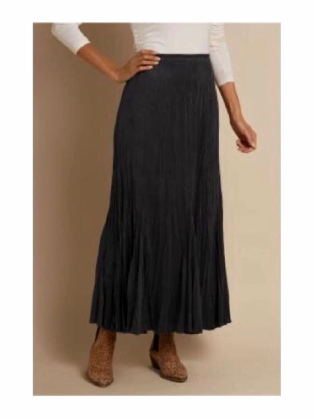 Soft Surroundings Crinkle Pleated Gypsy Maxi Skirt - Picture 7 of 7